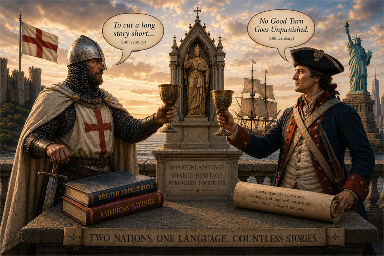British and American strange phrases illustration